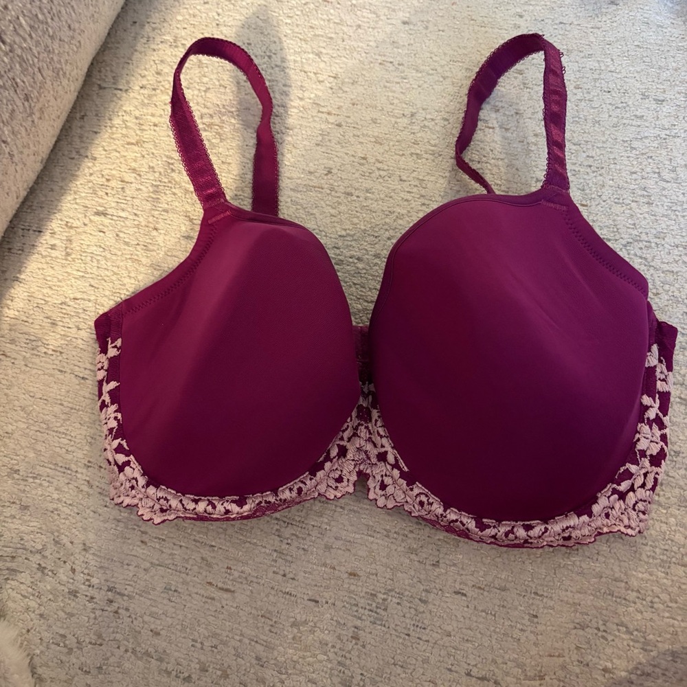 Wacoal Embrace Lace Purple Bra with Pink Lace 853191 - 34DDD
